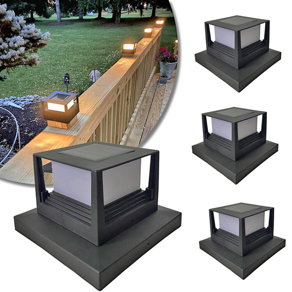 Solar Post Light Waterproof Outdoor Column Patio Fence Gate Garden Lamps