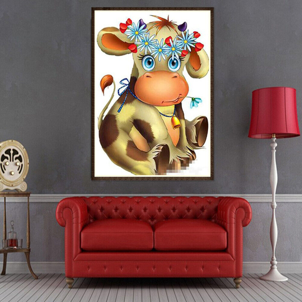 Cartoon Cow 5D Diamond Painting Embroidery DIY Cross Stitch Home Decor Gift