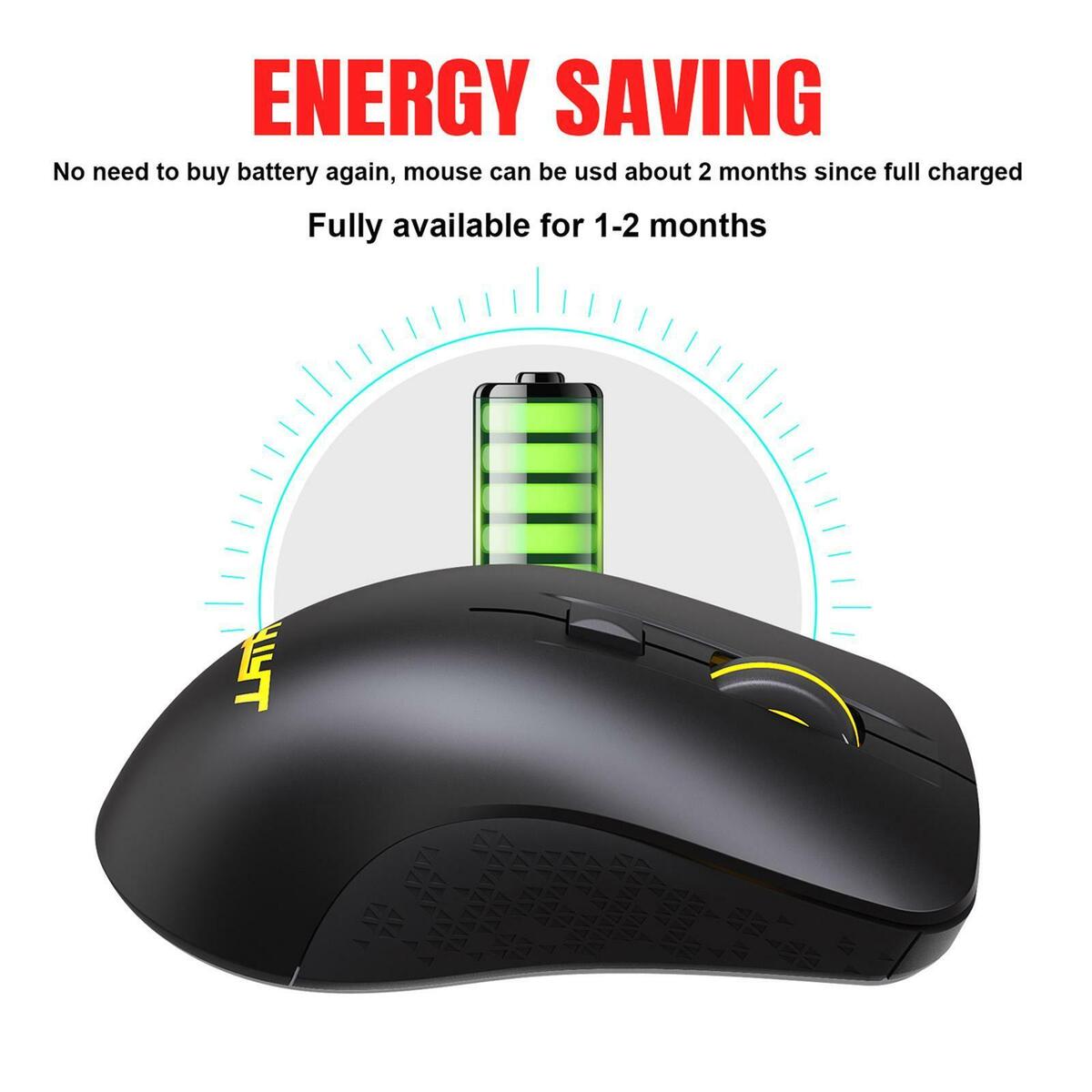 Dual Modes  Mouse  for Laptop PC 500mAh 2400DPI Black