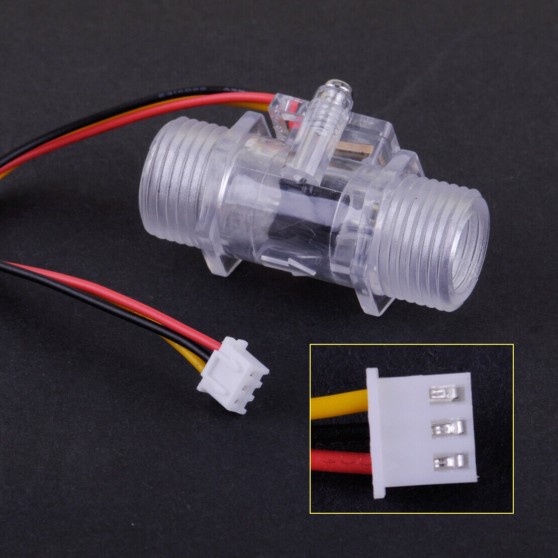 Water Flow Sensor G1/2" Fluid Flow Meter Water Control Transparent Enclosure Li