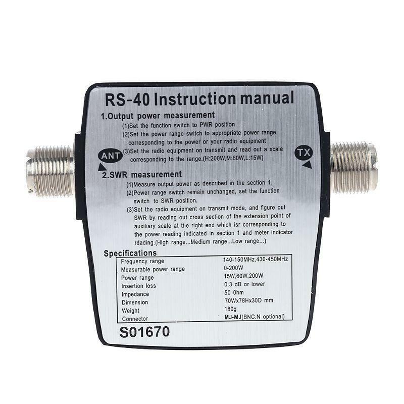 NISSEI RS40 Power SWR Meter RS-Measurable Up to 200W Power Range with Adapter