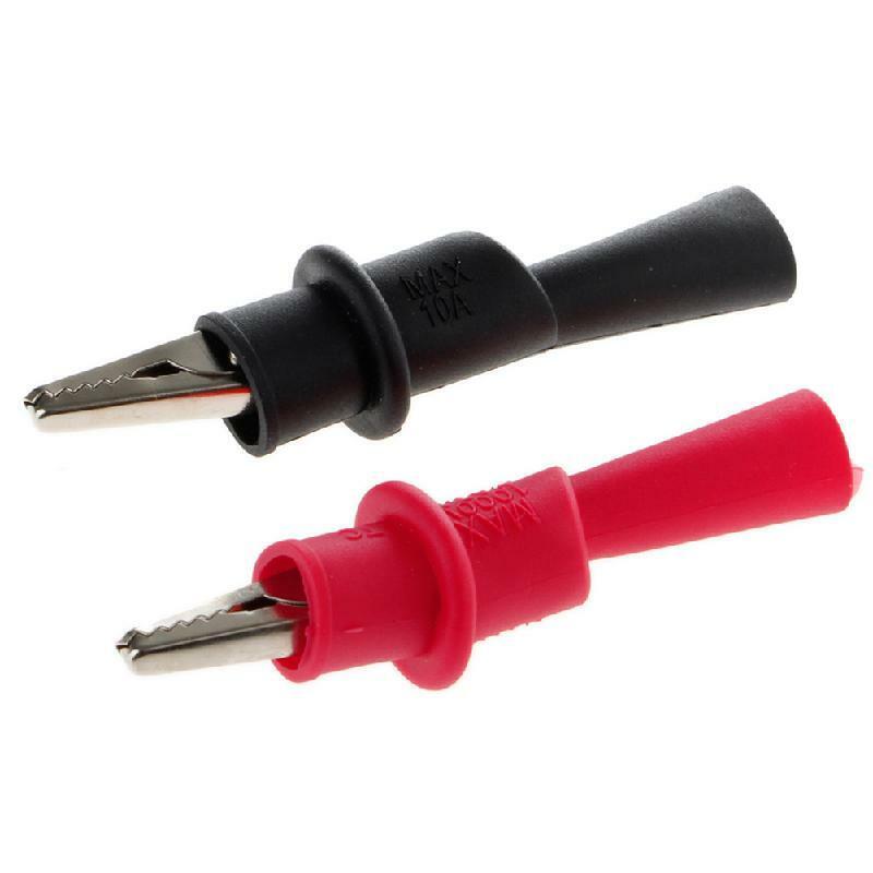 1 Pair Alligator Crocodile Test Clip Clamp For Multimeter Tester Probe New