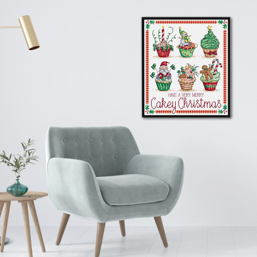 Partial Embroidery 11CT Needlework Cross Stitch Kit 3 Strands Christmas Cup