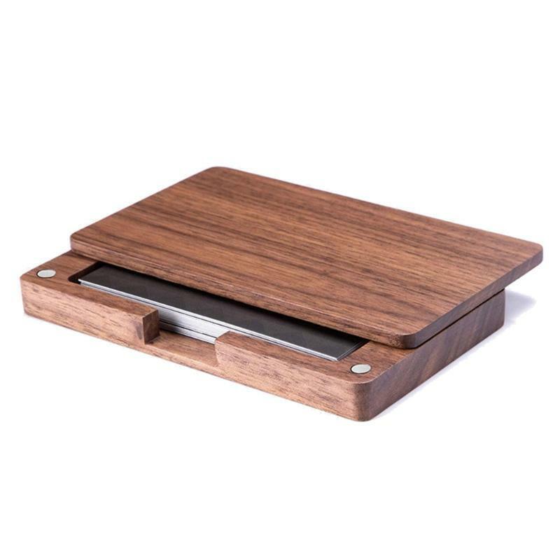 Wood Business Card Holder for Desk Business Card Case