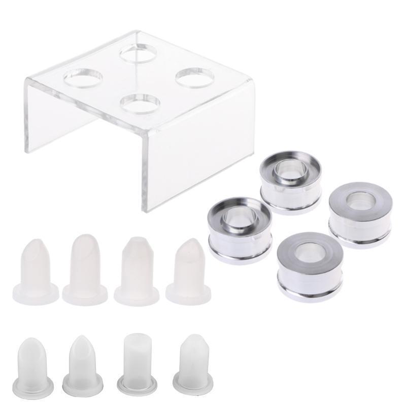 9PCS Silicone Lipstick Mold Mould with Metal Ring and Stand Set for DIY Lipstick