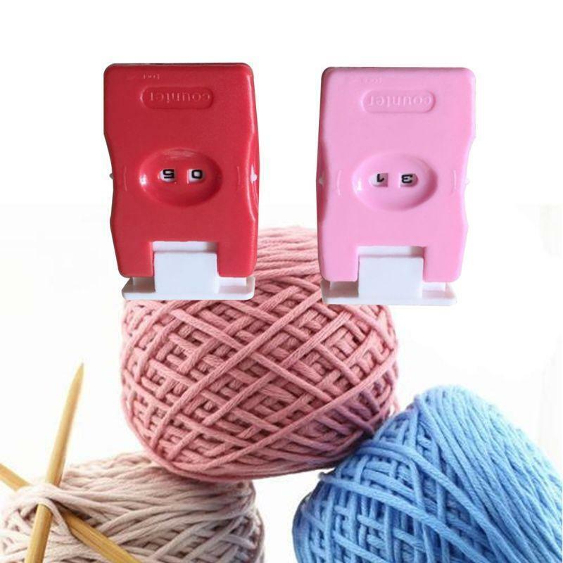 2pcs Manual Counter Knitting Stitch Row Knitted Loops Recording Press Clicker