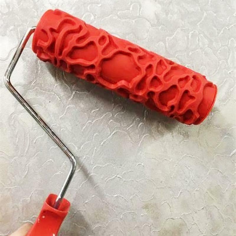 Practical 7'' Decorative Paint Roller Wall Rubber Embossed Texture Painting Tool