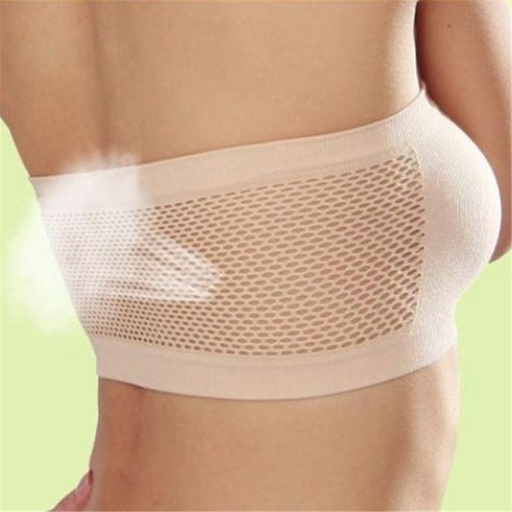 Women High Elastic Invisible Wrapped Strapless Tube Tops Wrap Chest Seamless