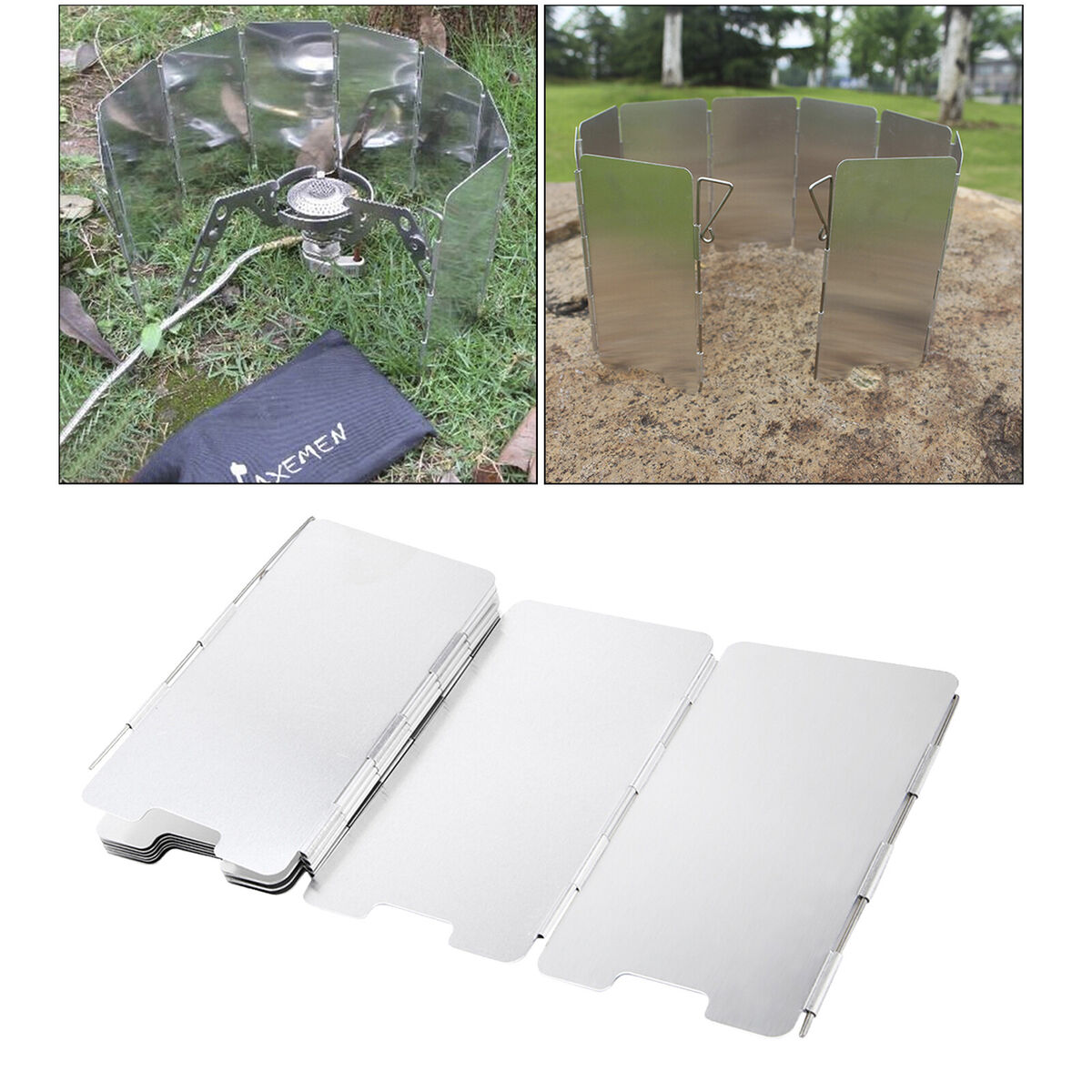9 Plates Camp Gas Stoves Wind Shield Hiking Picnic Cooking Burner Wind Screen