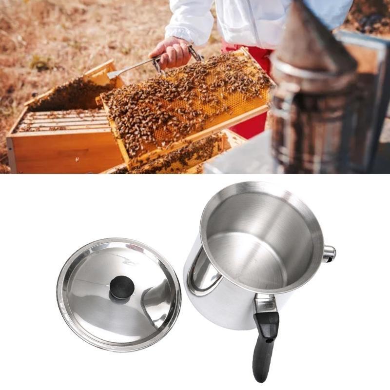 Bee Wax Melting Pot Stainless Steel Beeswax Pouring Pots with Handle Candle Melt