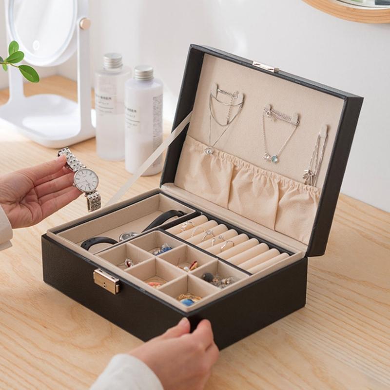 Jewelry Box for Storage and Display Rings Necklace Earrings Bracelets Watch