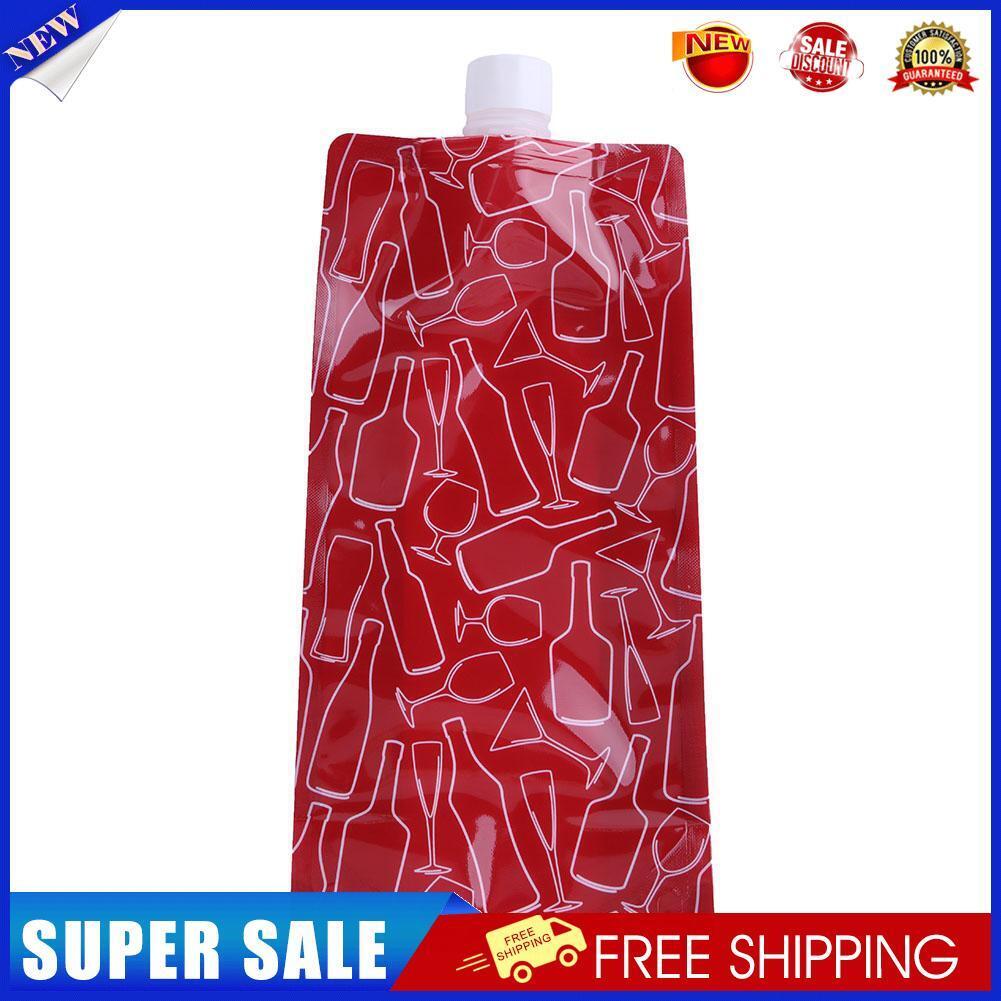 Portable 750mL Foldable Outdoor Camping Hiking PE Water Bag (Red)