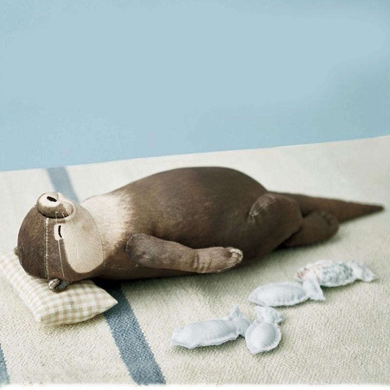 Wrist Rest for Keyboard Mouse Palm Rest Otters Shape Plush Cute Otters Cotton