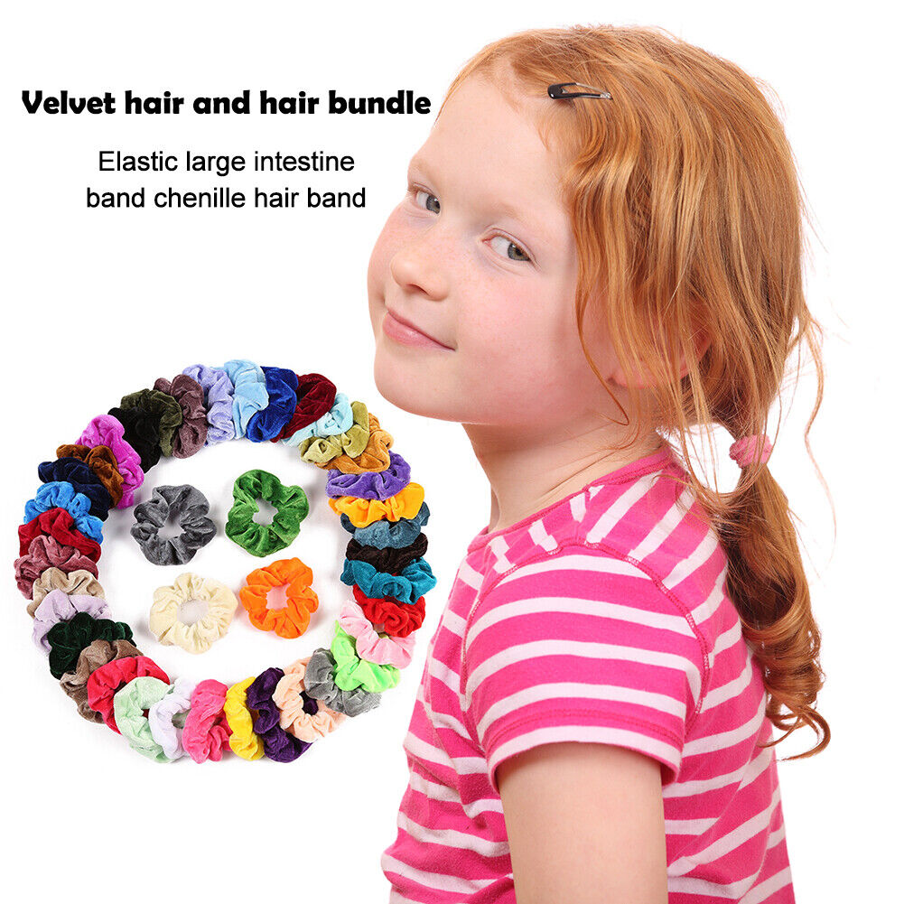 40pcs Women Velvet Scrunchies Set Colorful Ponytail Holder Hair Ring Rope