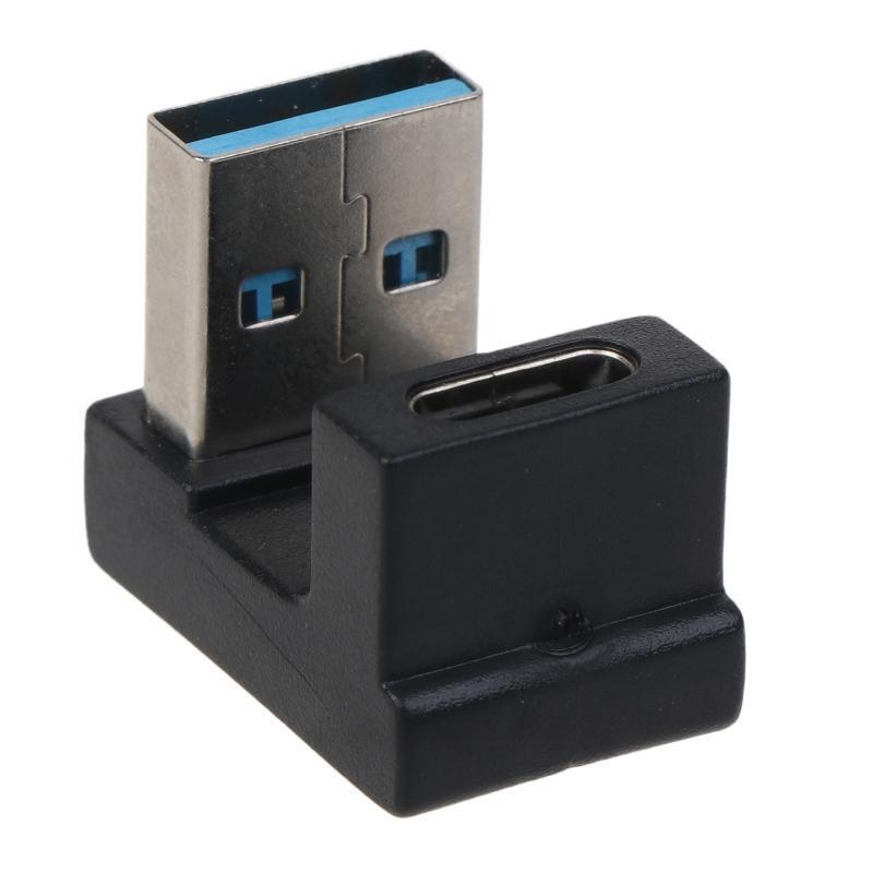180 Degree USB 3.0 Right Angle A Male to USB 3.0 Type C Female Adapter 10Gbps