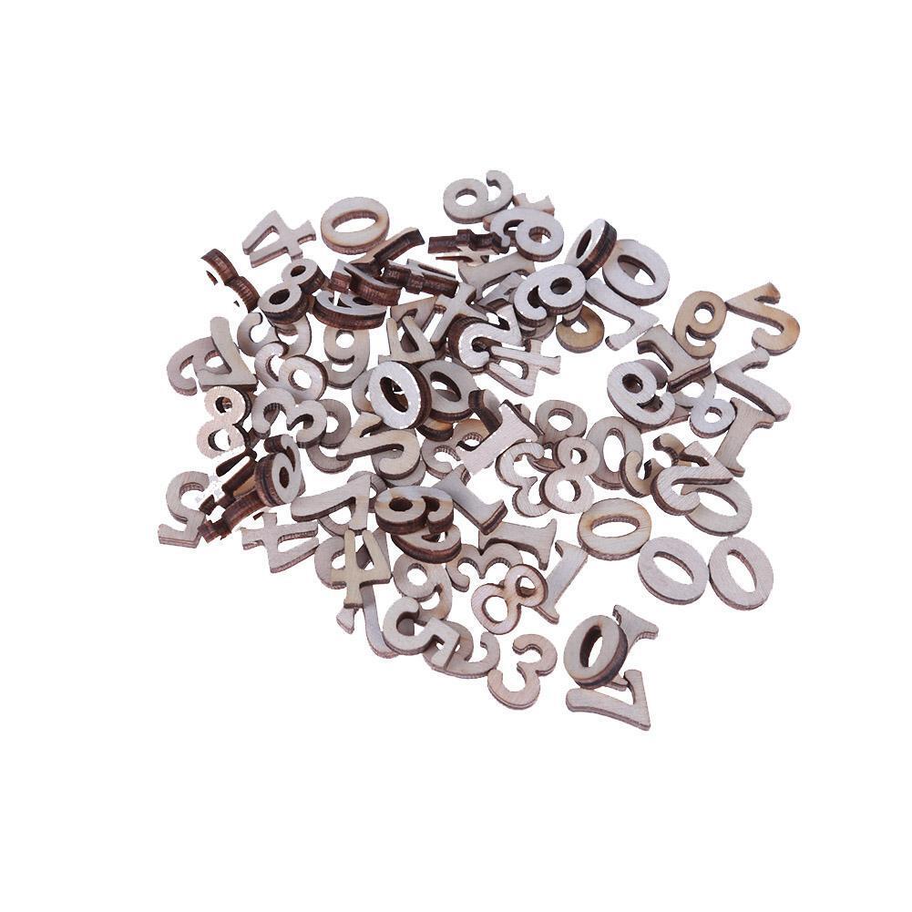 100pcs DIY Log Color Mixed Numbers Wood Chips Cardmaking Scrapbooking