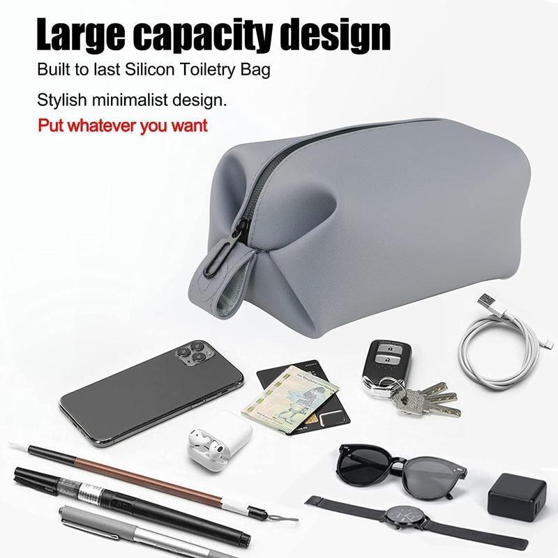 Silicone Waterproof Make Up Bag Bathing Bathroom Traveling Skin Care Bag