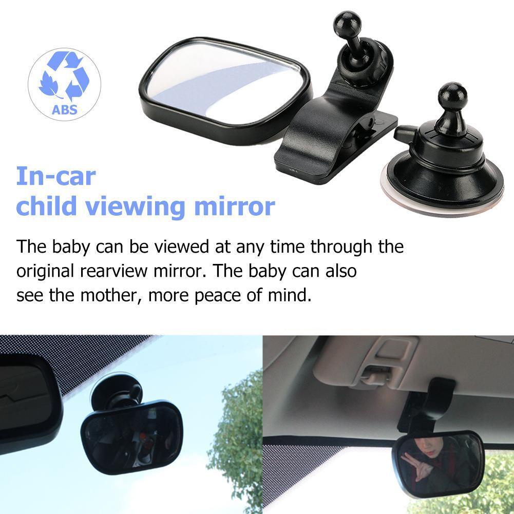 2 in 1 Baby Car Mirror Convex Shatterproof Backseat Kids Rear View Mirror