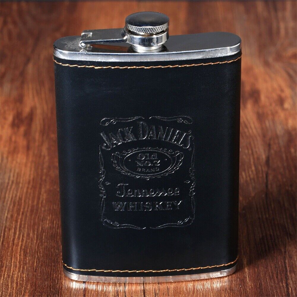 Luxury Black 9oz Pocket Liquor Hip Flask Whiskey Alcohol Wine Flagon Bottle Gift