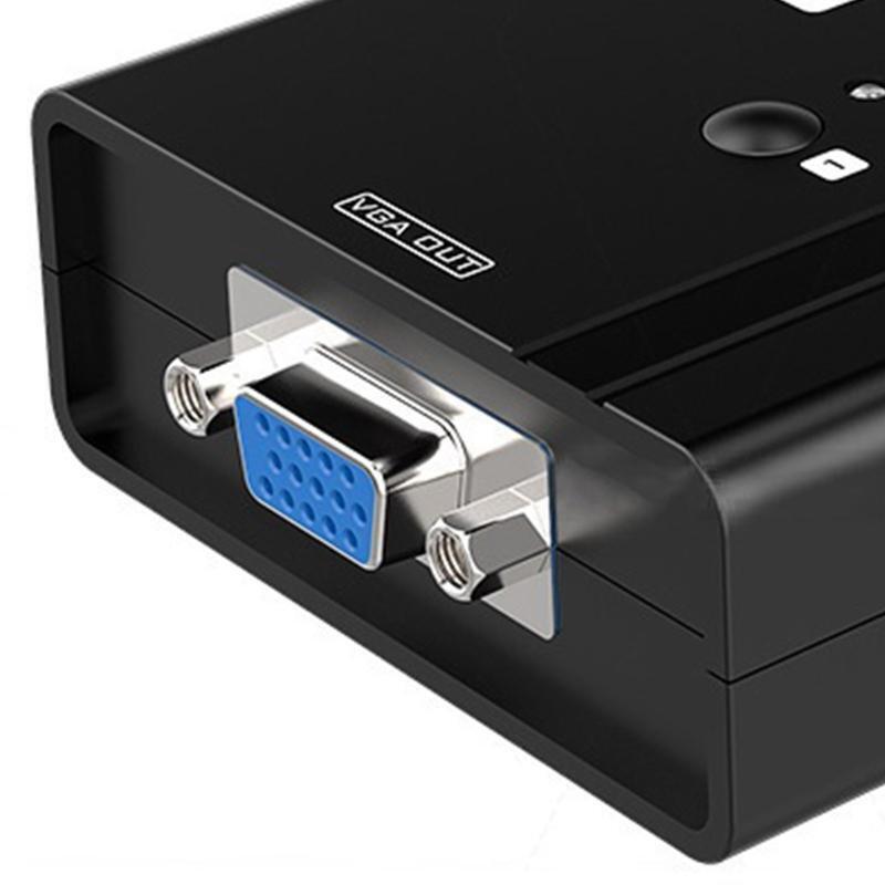 High Definition 4-Port VGA KVM Smart Switcher 4 in 1 Out USB Hub Switch Box