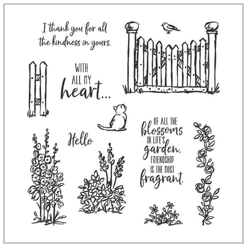 Cat in the Garden DIY Silicone Clear Stamp Seal Scrapbook Embossing Album Decor