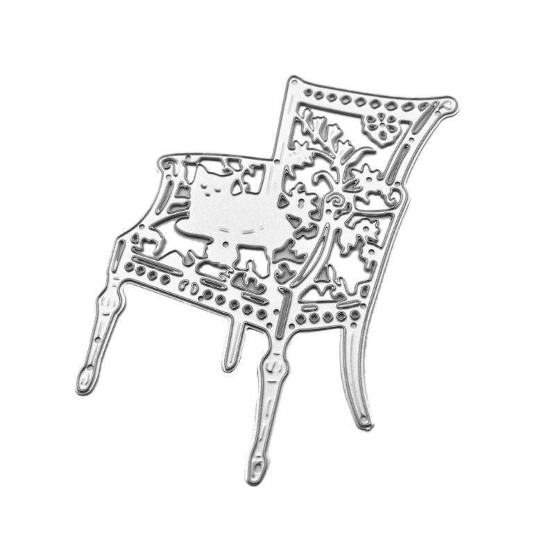 Chair Cat Metal Cutting Dies Stencil Scrapbooking DIY Album Stamp Paper Emboss