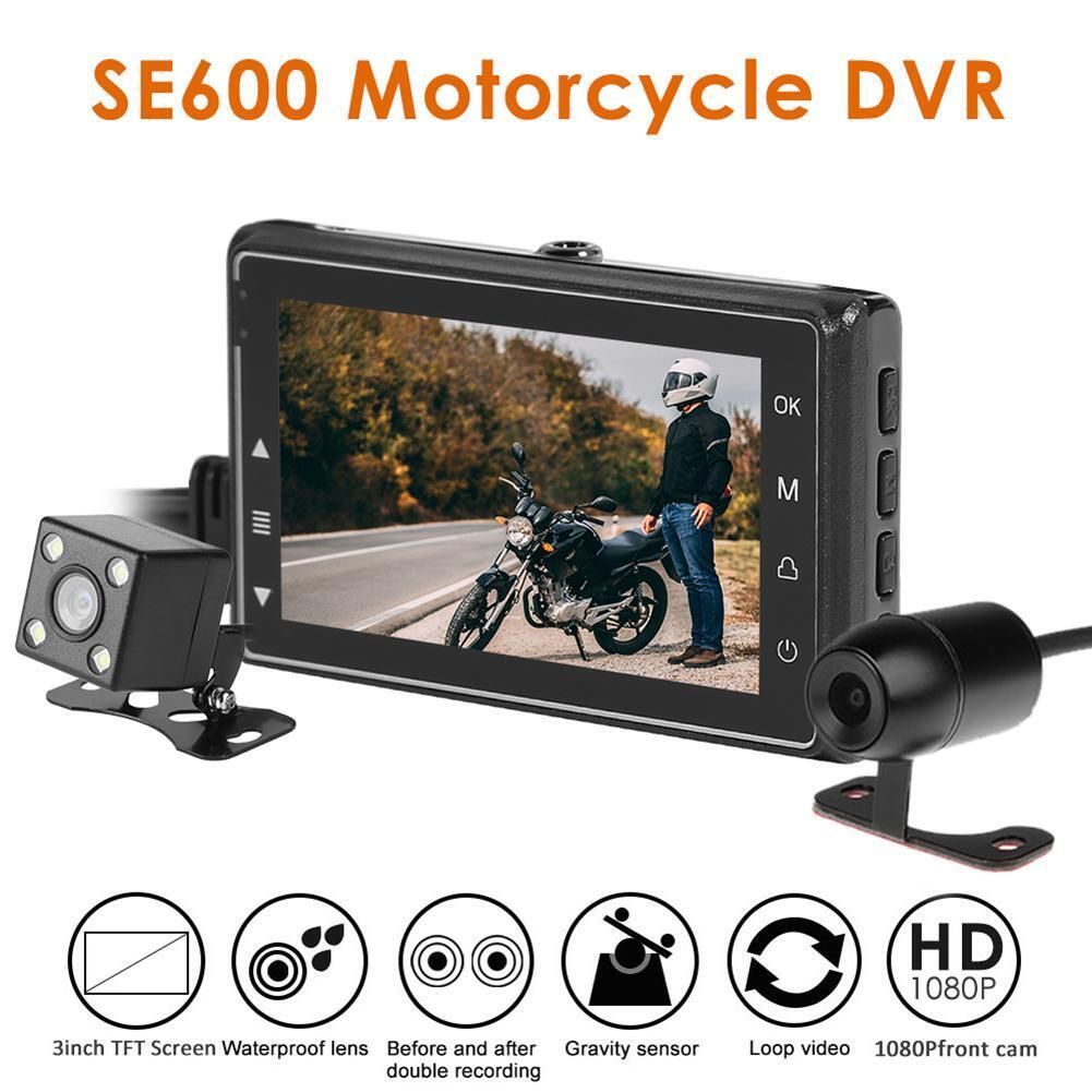 SE600 Motorcycle DVR Front+Rear View Waterproof Lens Dash Cam G-sensor