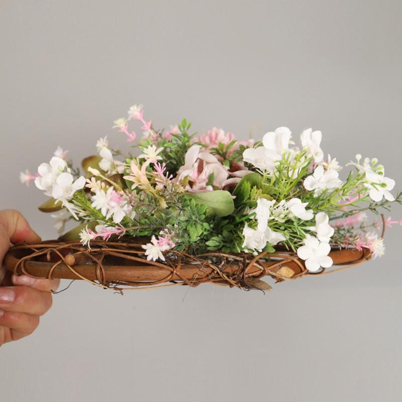 Spring Heart-shape Wreath Vine Flowers Design Indoor Outdoor Summer Decoration