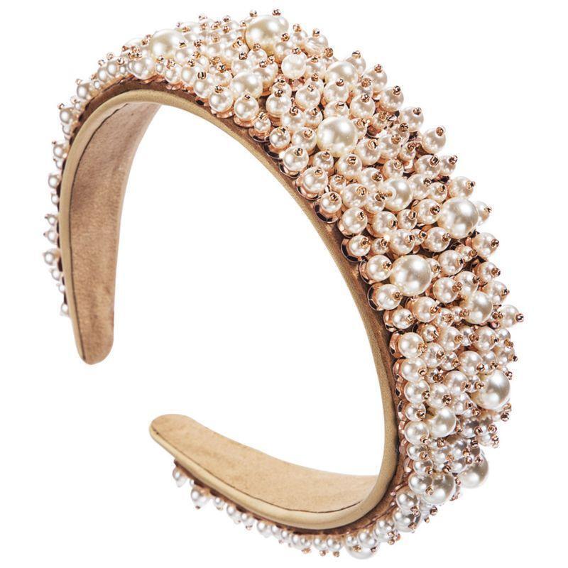 Women Wedding Headband Shinning Wide Side Hairband Wedding Party Hair Hoop