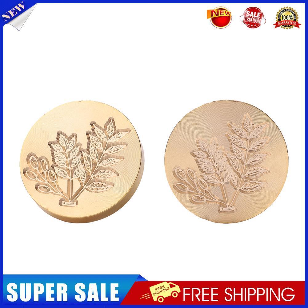 Grass Flower Wax Sealing Stamp Head Round Copper Stamps w/o Handle (ZR012)