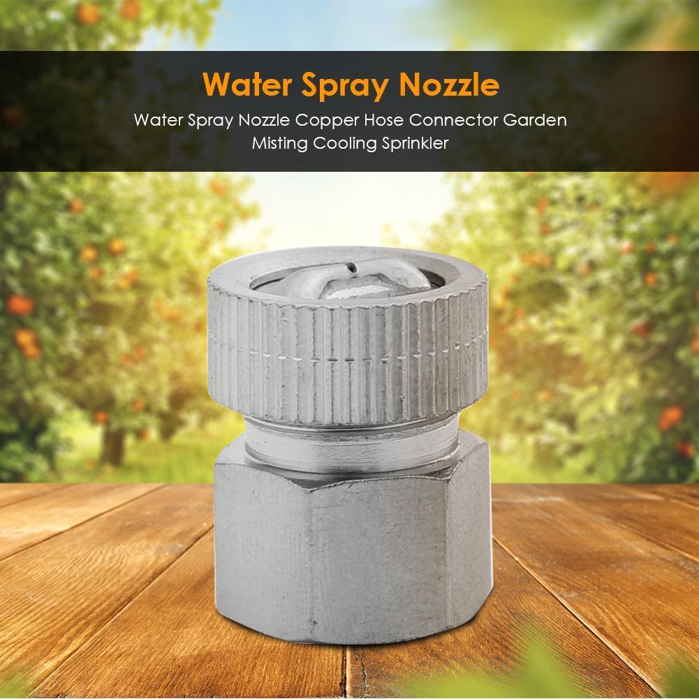 Water Spray Nozzle Copper Hose Connector Garden Misting Cooling Sprinkler