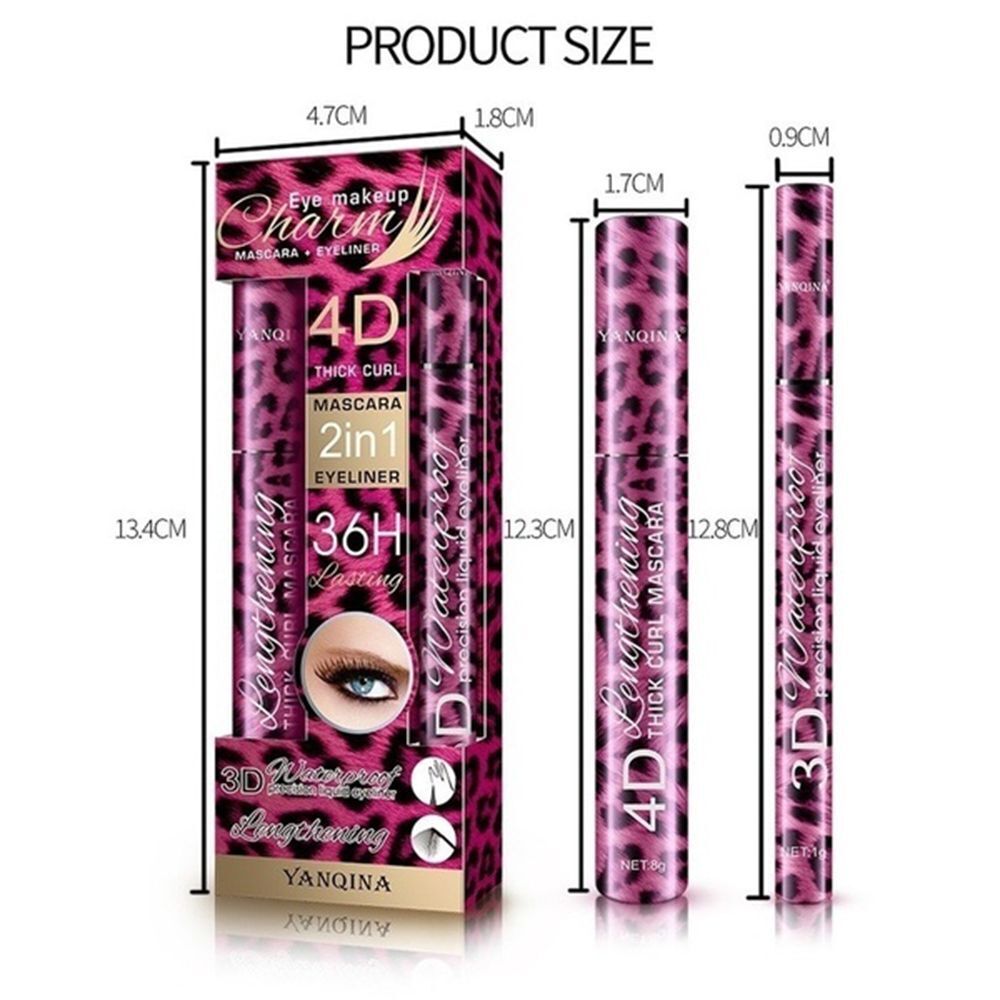 Eyelash Curling 2In1 Mascara Eyeliner Pencil Eye Makeup Tool Set Extension