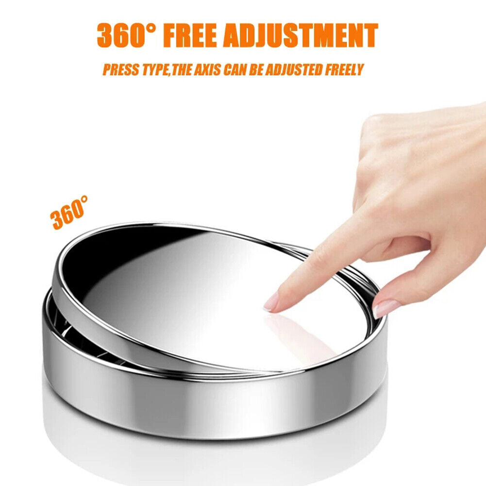 2pcs Round Car HD Wide Angle Auto Rear View Auxiliary Blind Spot Mirror