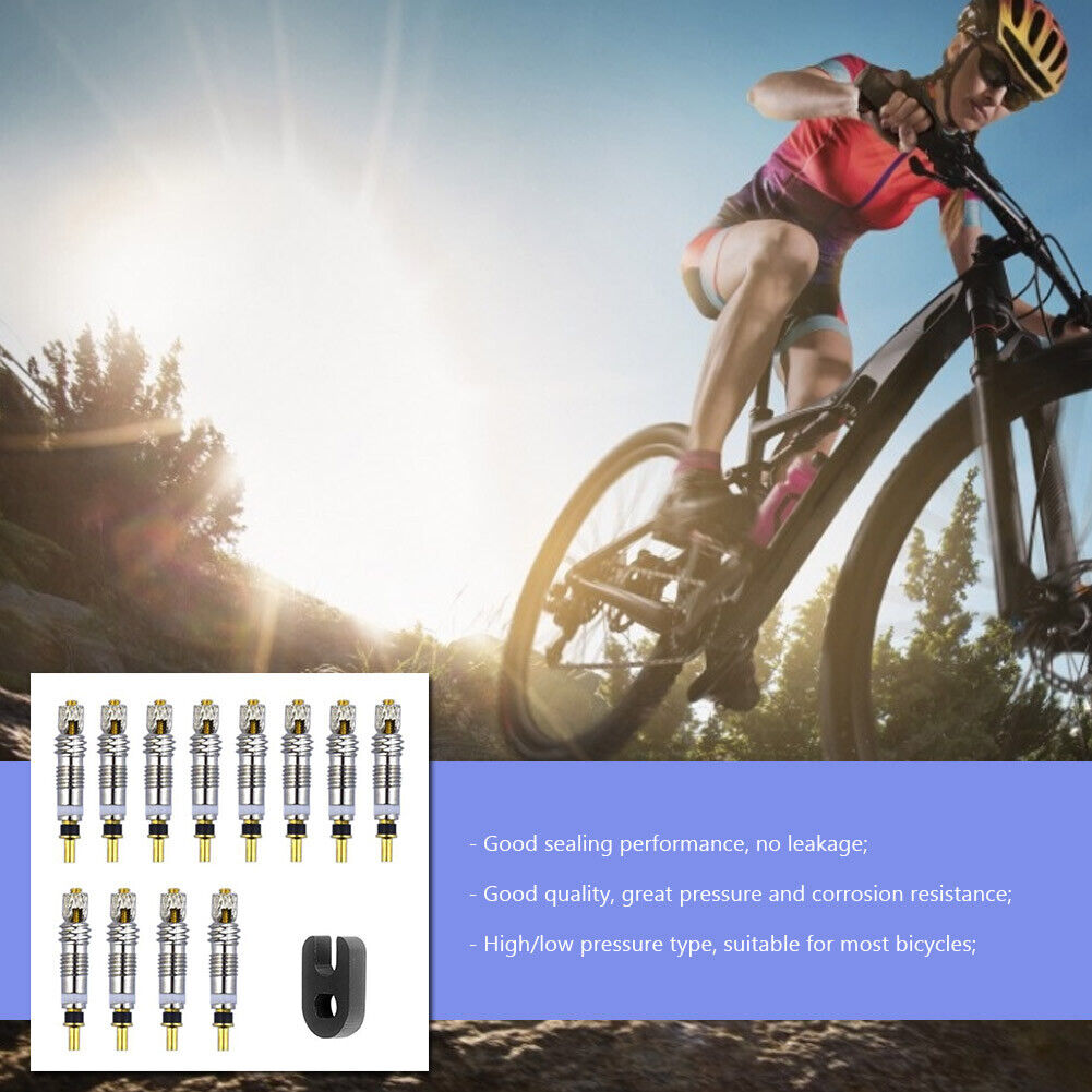 12pcs Brass Presta MTB Road Bike Bicycle Tire Valve Core + Removal Tool