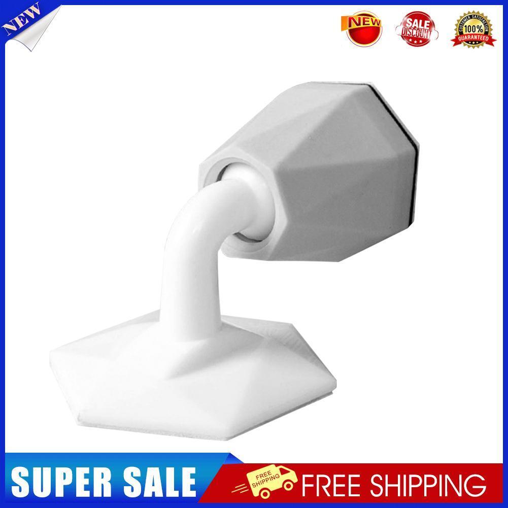 Silicone Door Stopper Touch Toilet Door Wall Bumper Holder (White Grey)