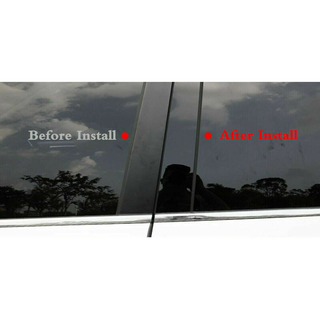 Kit Door Window Pillar Post Cover Trim Gloss Fit for Hyundai Elantra 2011-2016