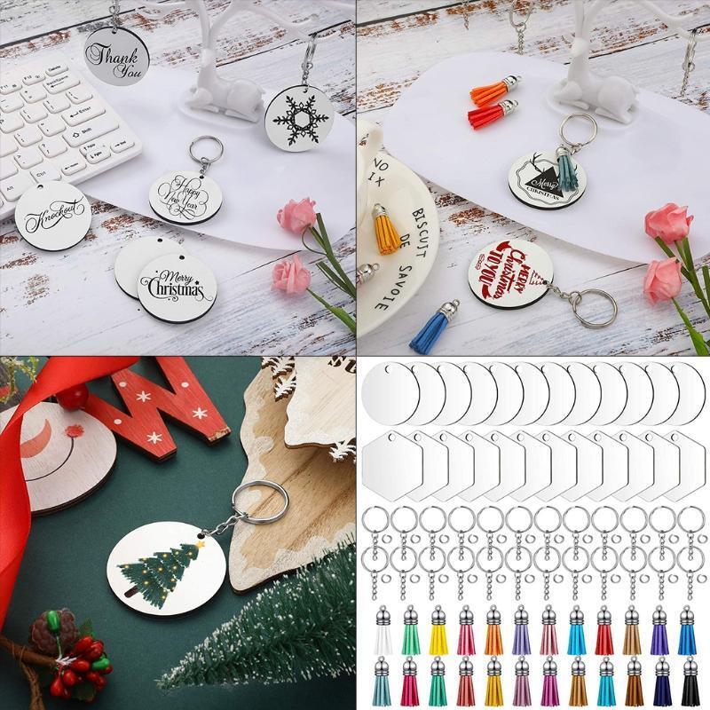 Sublimation Blank Keychains Heat Transfer DIY Keychain with Metal Key Ring