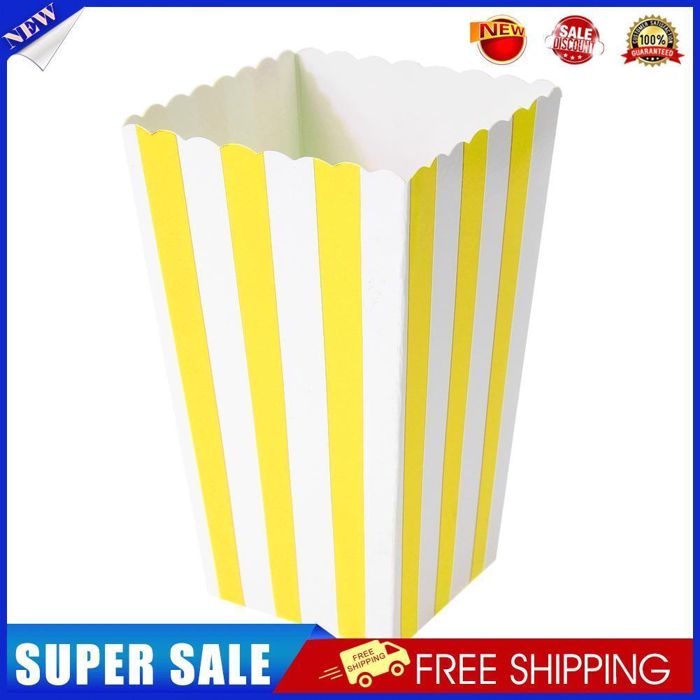12pcs Favor Candy Treat Popcorn Boxes for Wedding Party Supply(Yellow)