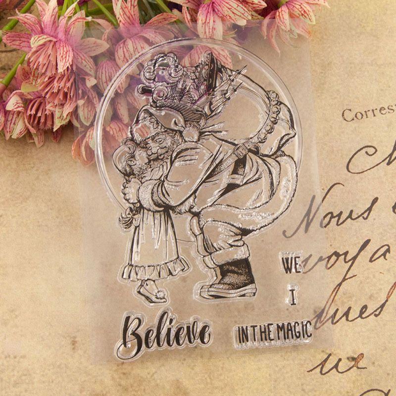 Santa Claus Girl Silicone Clear Seal Stamp DIY Scrapbooking Embossing Photo Card