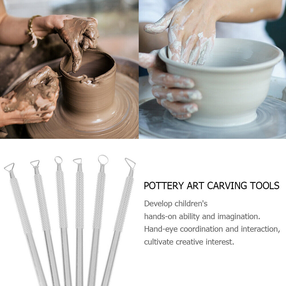 6pcs DIY Aluminum Scraper Pottery Ceramics Craft Clay Sculpting Tools Set
