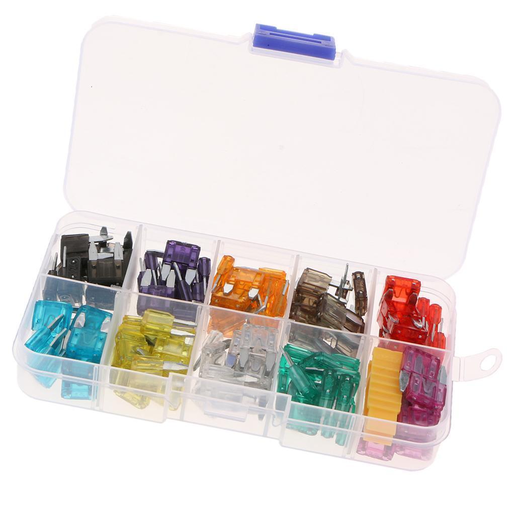 120pcs Auto Car Fuses Assortment Kit 2A-35A With Fuse Puller & Storage Box