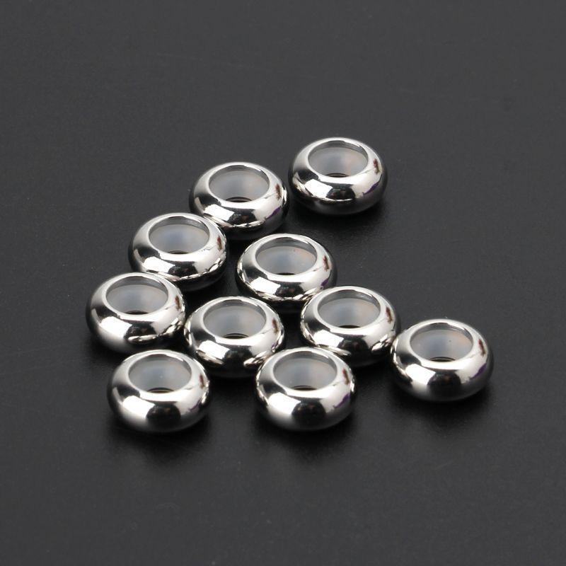 10Pcs Stainless Steel Rubber Insert Stopper Spacer Beads for Add-a-Bead Bracelet