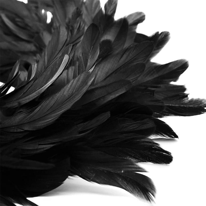 15.7in Natural Feathers Wreath Front Door Black Feather Wreath Halloween Decor
