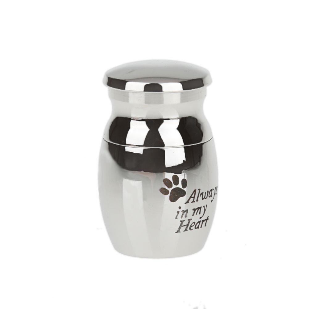 2pcs Paw Print Always in my Heart Ashes Cremation Urn Funeral Memorial Jar