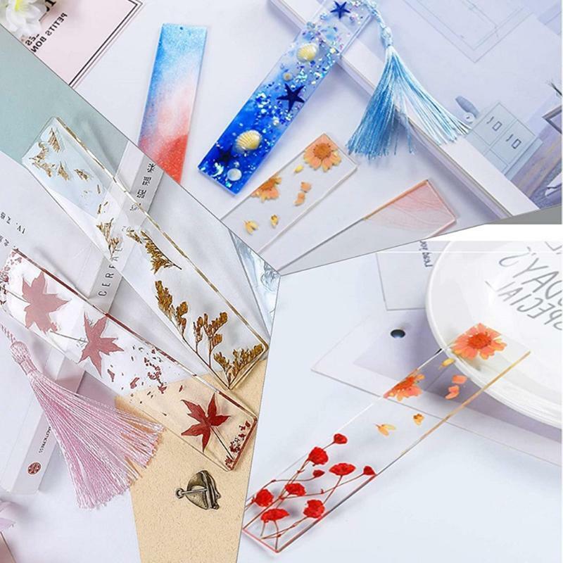 Pack of 46 Pcs Bookmark Mold Kit Small Medium Large Mold with Colorful Tassles