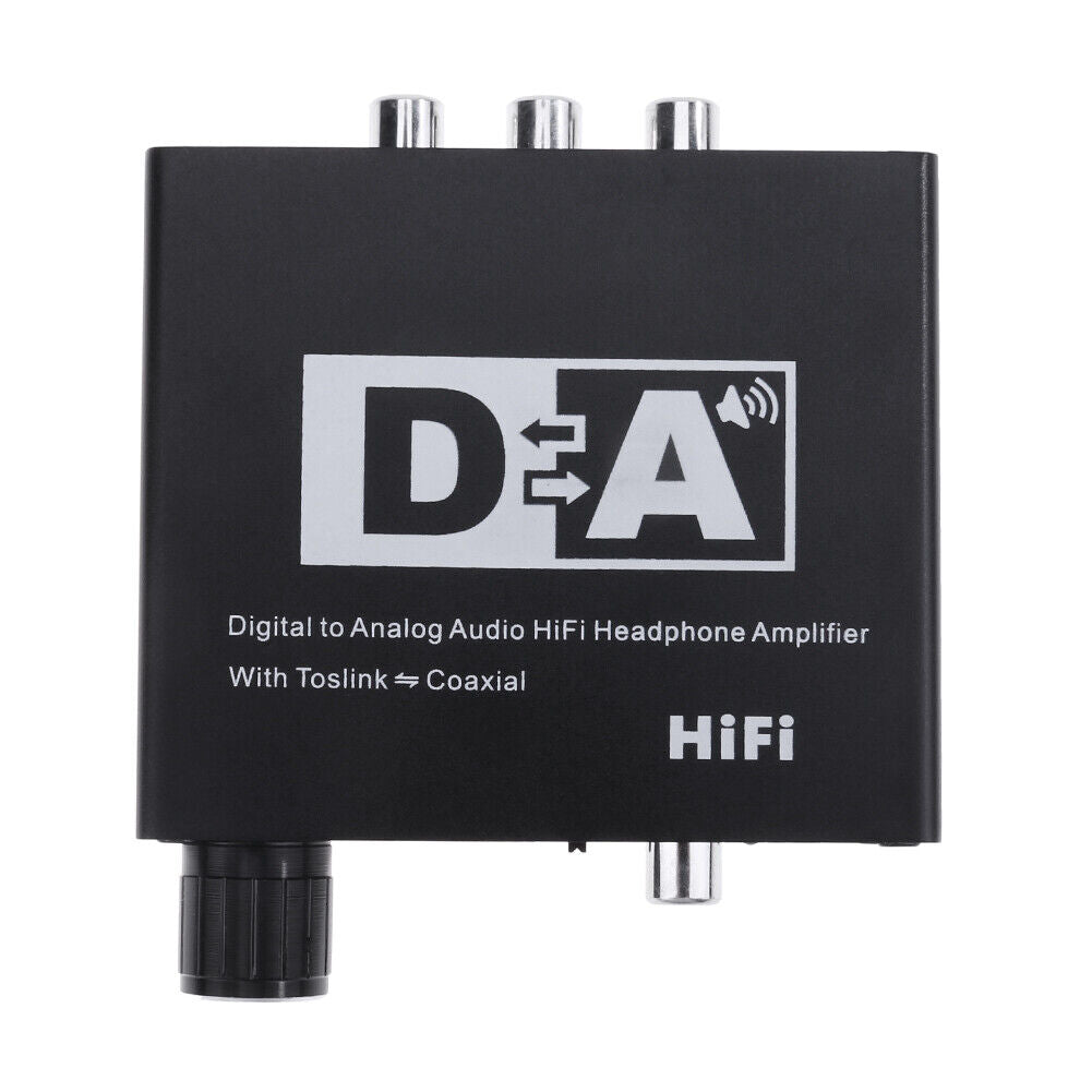 Digital to Analog Audio Headphone Amplifier with Toslink to Coaxial Adapter