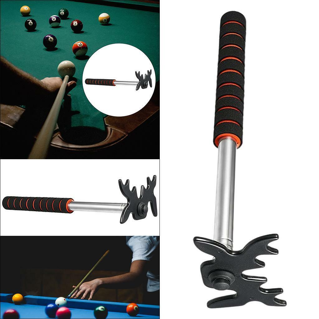 Billiards Pool Cue Stick with Removable Plastic Bridge Head Accessory