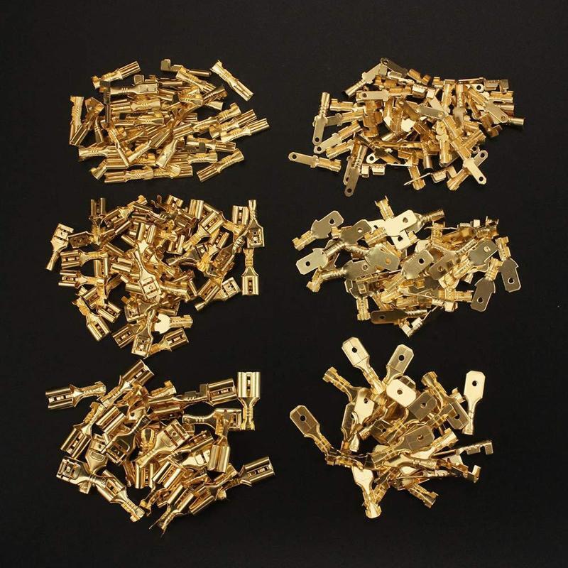 Female & Male Spade Terminals Assortment Kit Insulating Sleeve Universal Spring