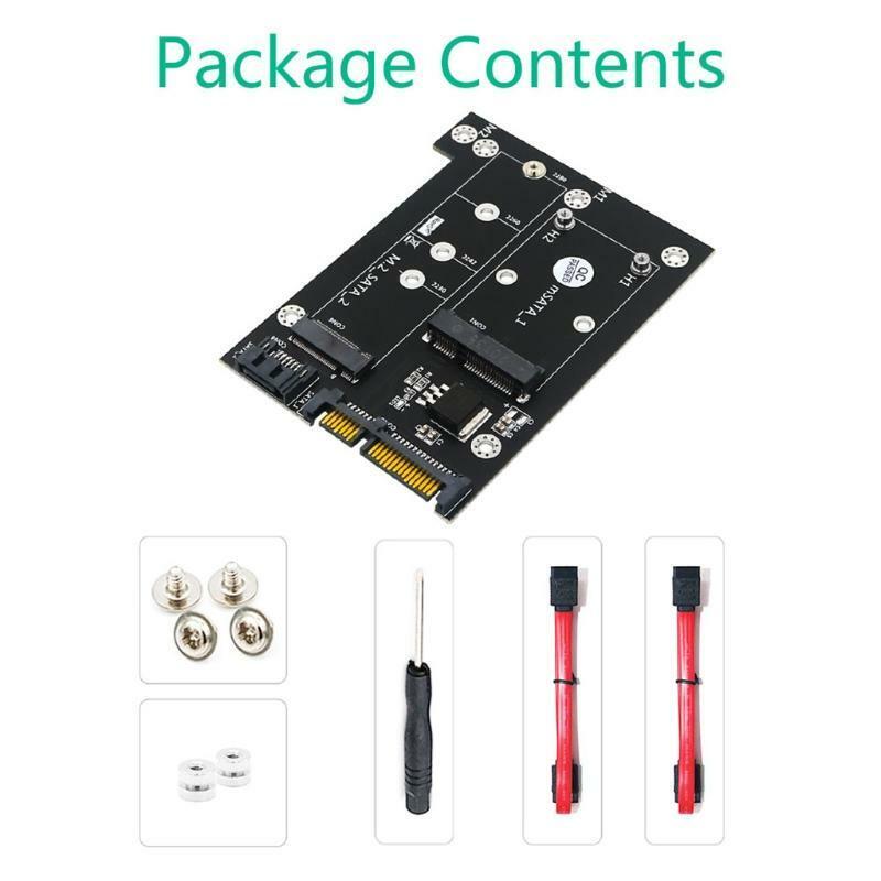 MSATA or M.2 to Dual Sata 3.0 Adapter Board 2-in-1 NGFF or mSATA Converter Kit