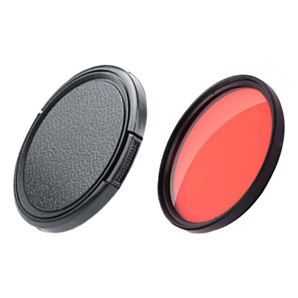 58mm Red Lens Filter W/ Lens Caps Camera Lens for Underwater Photo